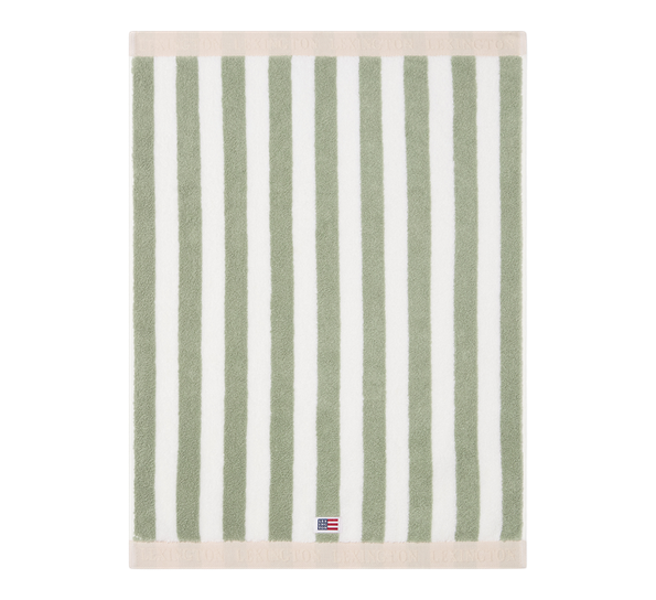 Block håndkle striper 30x50 cm vintage green hvit moonbeam Lexington