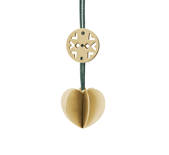 Nordic hjerte ornament mini brass fra Stelton