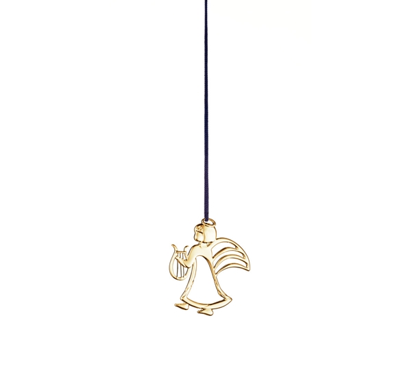 Karen Blixen engel med harpe forgylt fra Rosendahl