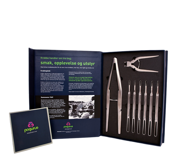 Pagurus krabbesett i gaveeske