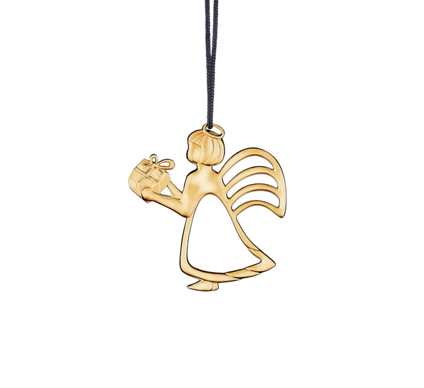 Karen Blixen engel med gave forgylt fra Rosendahl