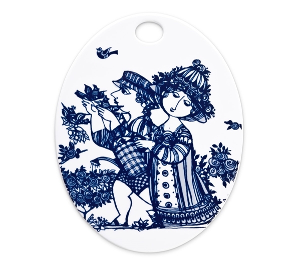 Rosegarden oval platte blå fra Bjørn Wiinblad