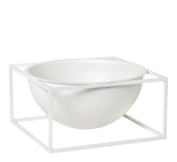 Kubus centerpiece skål stor hvit fra By Lassen