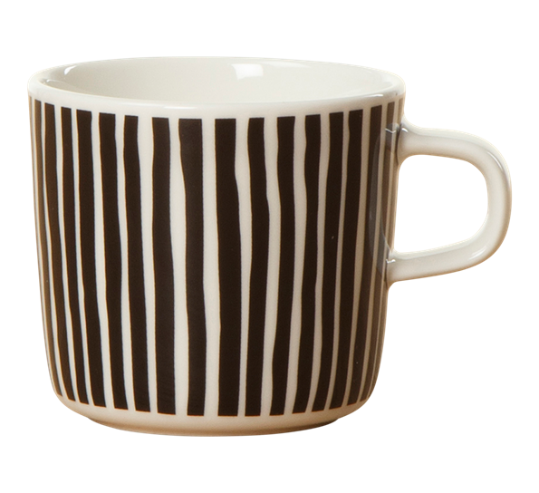 Varvunraita kaffekopp 2 dl sorte striper fra Marimekko