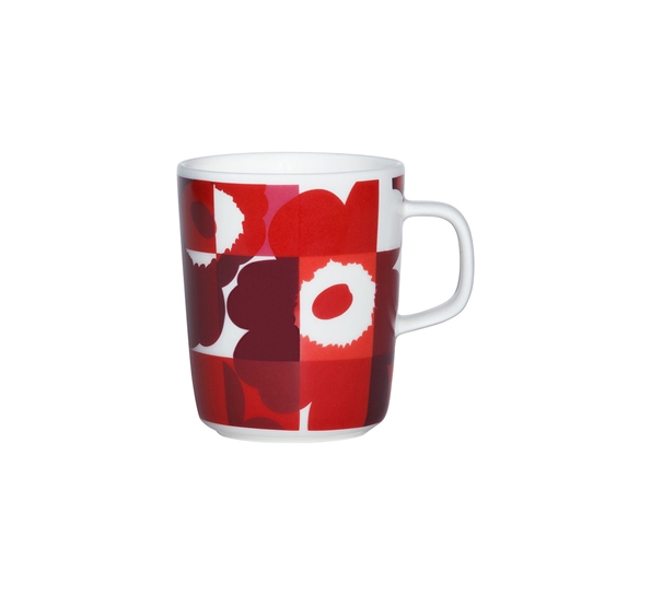Ruutu-Unikko krus 2,5 dl rød rosa fra Marimekko