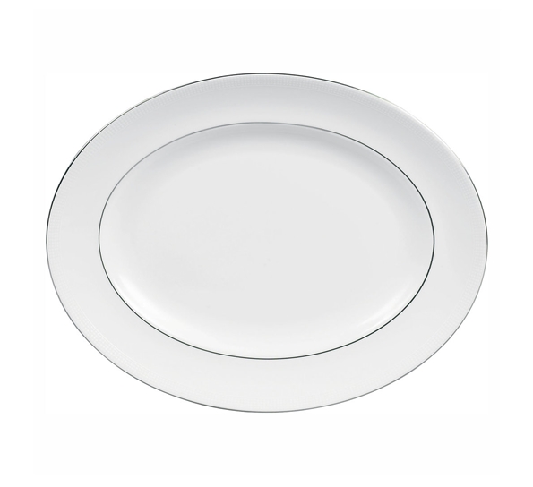 Blanc Sur Blanc fat ovalt 39 cm fra Wedgwood