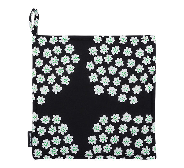 Puketti grytelapp sort grønn hvit fra Marimekko