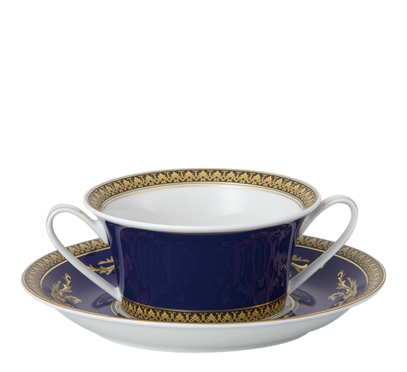 Medusa Blå buljongkopp med skål fra Versace