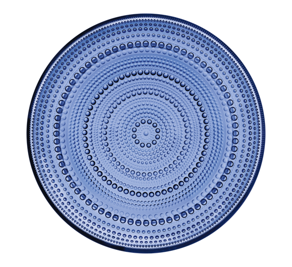 Kastehelmi ultramarine blå glasstallerken 24,8 cm fra Iittala