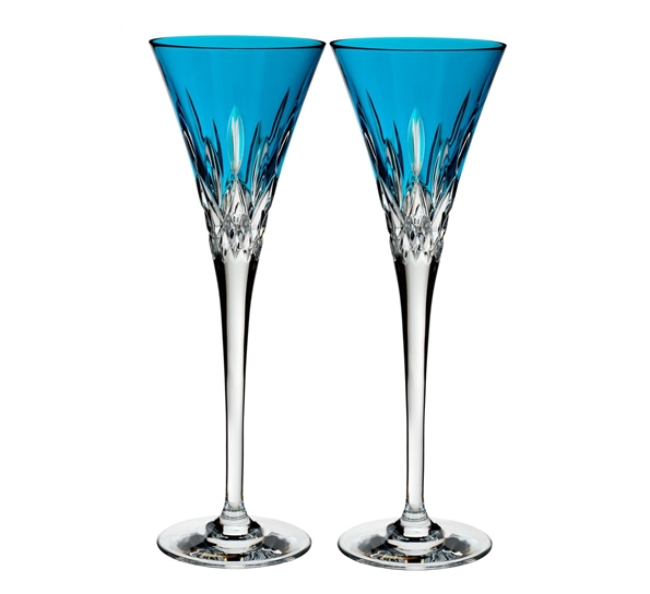 Lismore Pops champagneglass 2-pk Aqua fra Waterford
