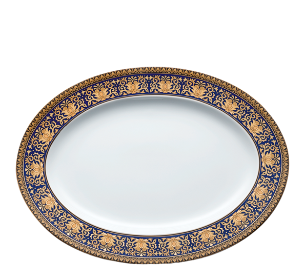 Medusa Blå ovalfat 34 cm fra Versace