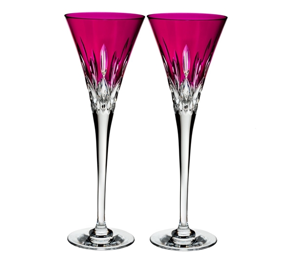Lismore Pops champagneglass 2-pk Hot Pink fra Waterford