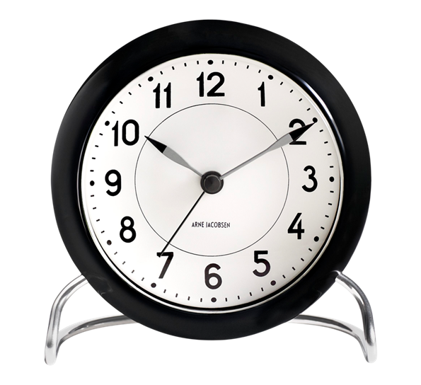 Station vekkerklokke sort fra Arne Jacobsen klokker
