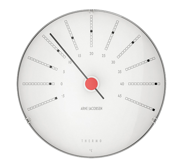Bankers termometer 12 cm fra Arne Jacobsen klokker