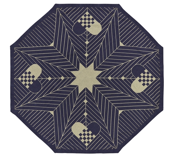 Christmas Blue Gold juletreteppe fra Georg Jensen Damask