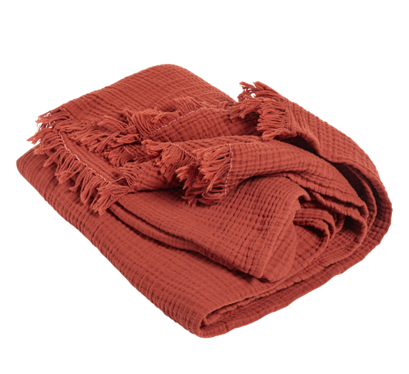 Crinkle pledd autumn red fra HAY