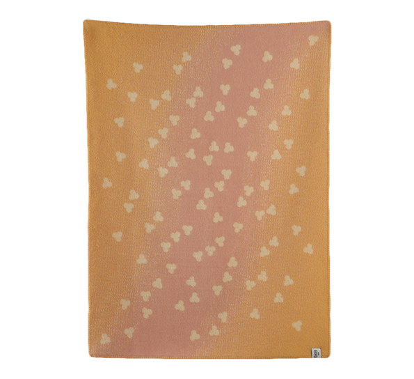 Melvin halvpledd lys rosa gul 100x130 cm fra Røros Tweed