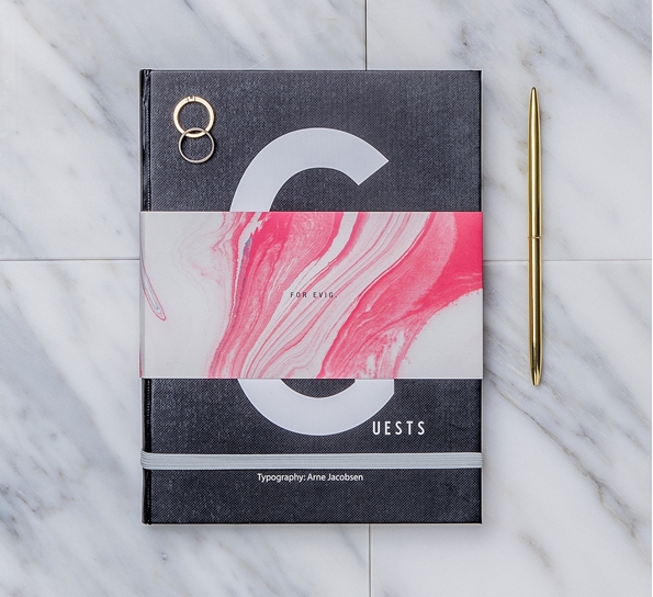 Bryllupsgave Design Letters gjestebok 24 stk