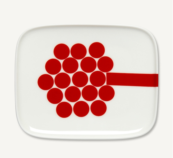 Hortensie asjett 15x12 cm rød fra Marimekko