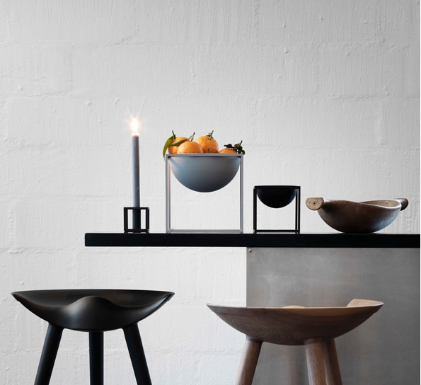 Kubus skål stor cool grey fra By Lassen