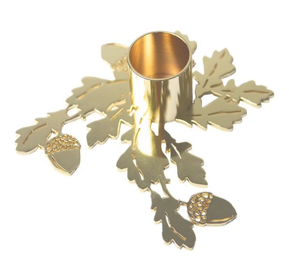 Lysestake eikenøtter gull fra Pluto Design