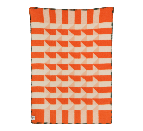 Kvam halvpledd oransje 135x100 cm fra Røros Tweed