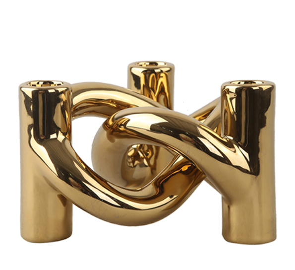 Lykke Three lysestake gull fra Cooee Design