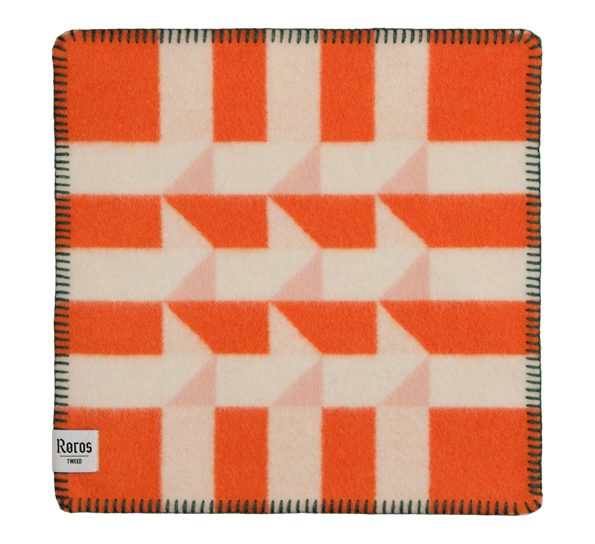 Kvam sitteunderlag oransje 45x45 cm fra Røros Tweed