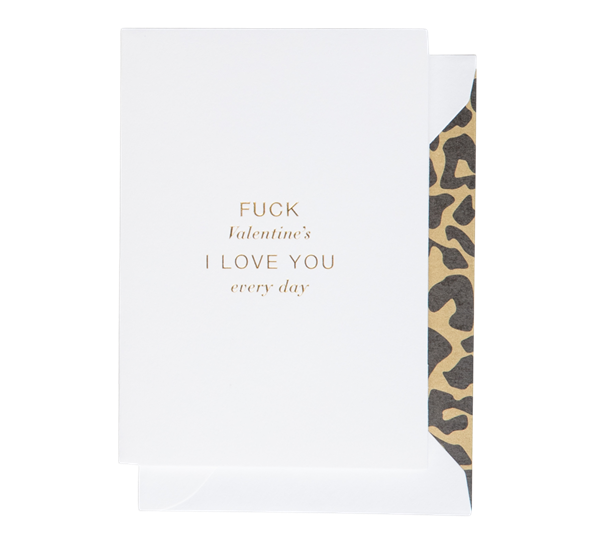 Kort A7 Fuck Valentine's hvitt Cardsome