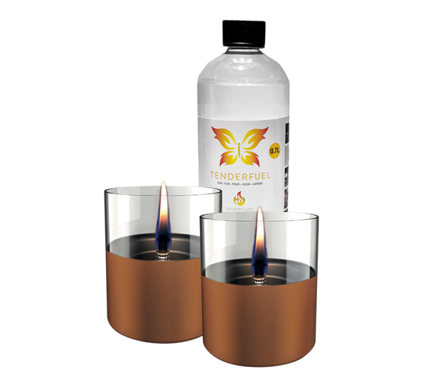 Lilly 10 lykt 2-pk med 0,7 ltr tenderfuel kobber matt fra Tenderflame