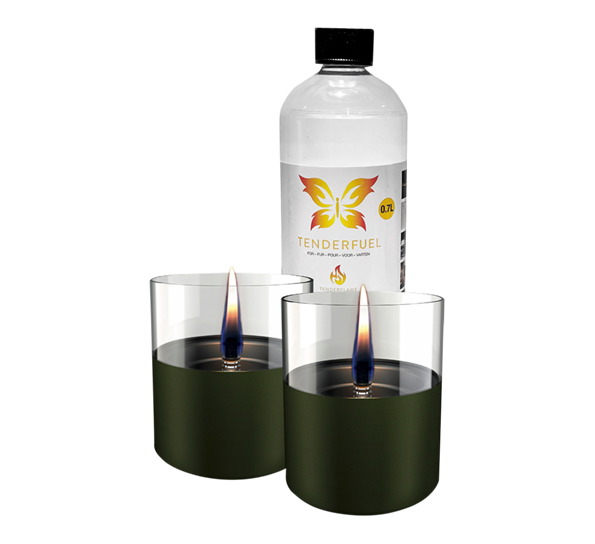 Lilly 10 lykt 2-pk med 0,7 ltr tenderfuel mørk grønn fra Tenderflame