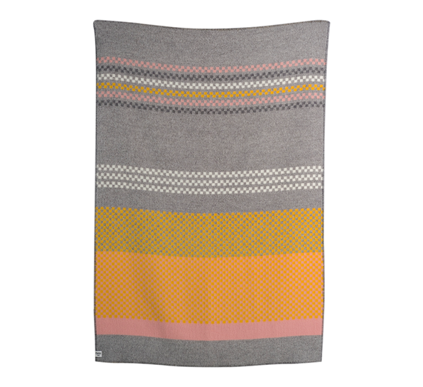 Toskaft pledd grå gul fra Røros Tweed