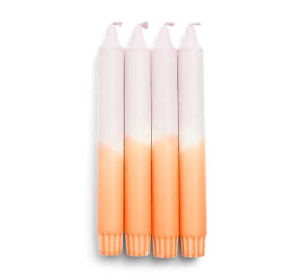 Candles lys 4 pk Ombre lilla fersken By_W