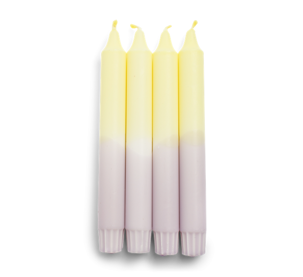 Candles lys 4 pk Ombre gul lilla By_W