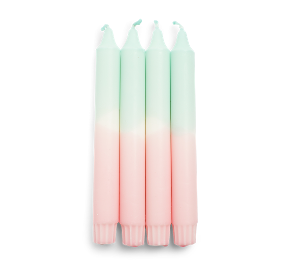 Candles lys 4 pk Ombre mint rosa By_W