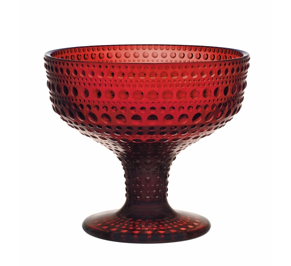 Kastehelmi tranebær dessertskål glass med stett 35 cl fra Iittala