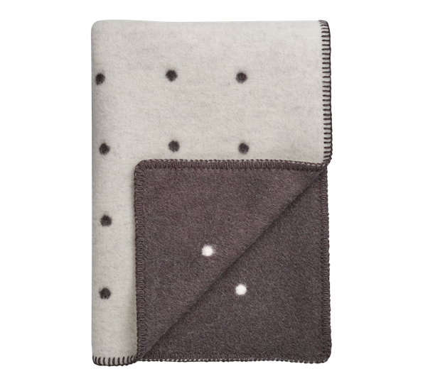 Pastille pledd hvit sort 135x200 cm fra Røros Tweed