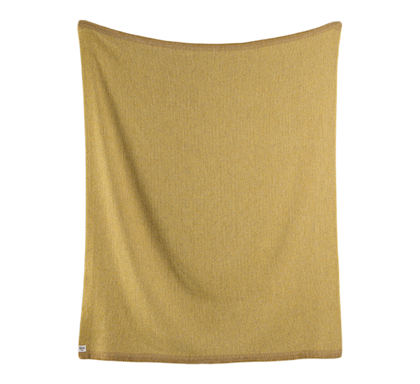 Una pledd 150x200 cm oker 150x200 cm fra Røros Tweed