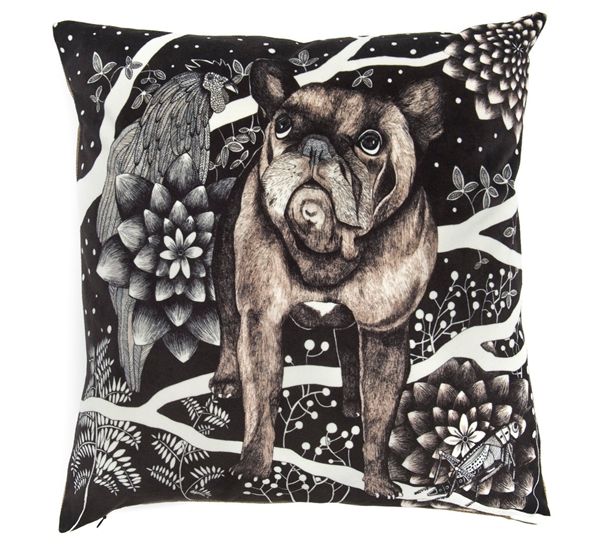 The French Dog fløyelspute 48x48 cm