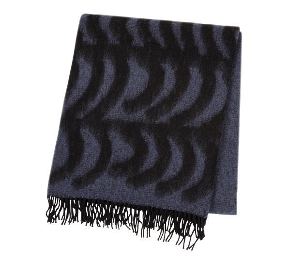 Rautasänky pledd 200x130 cm grå sort fra Marimekko