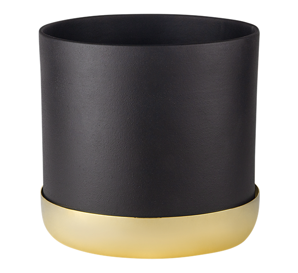 Nurture potteskjuler stor sort messing fra Skultuna