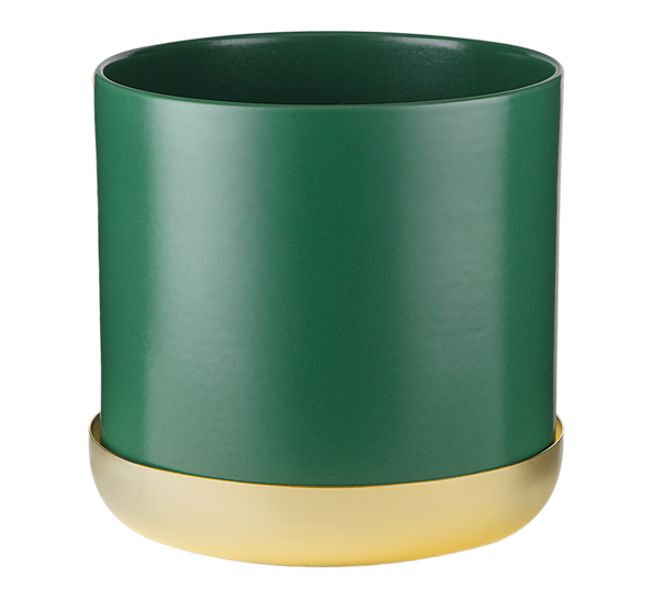 Nurture potteskjuler stor grønn messing fra Skultuna