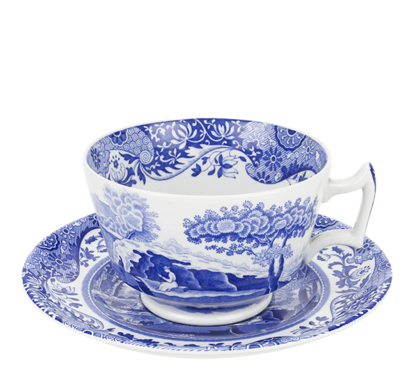 Blue Italian frokostkopp med skål 30 cl fra Spode