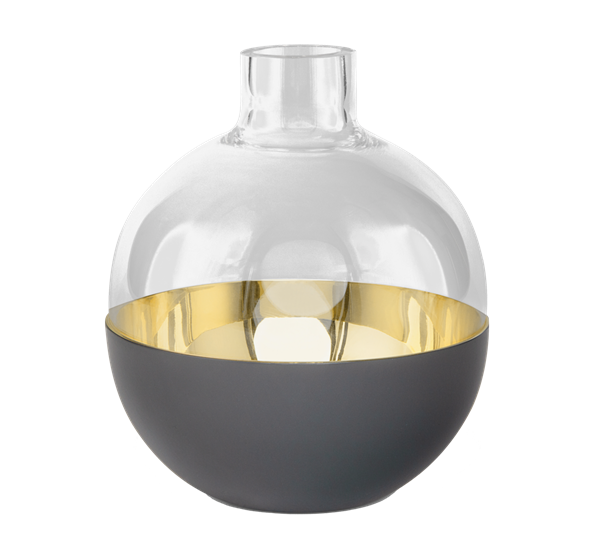 Pomme vase liten mørk grå fra Skultuna