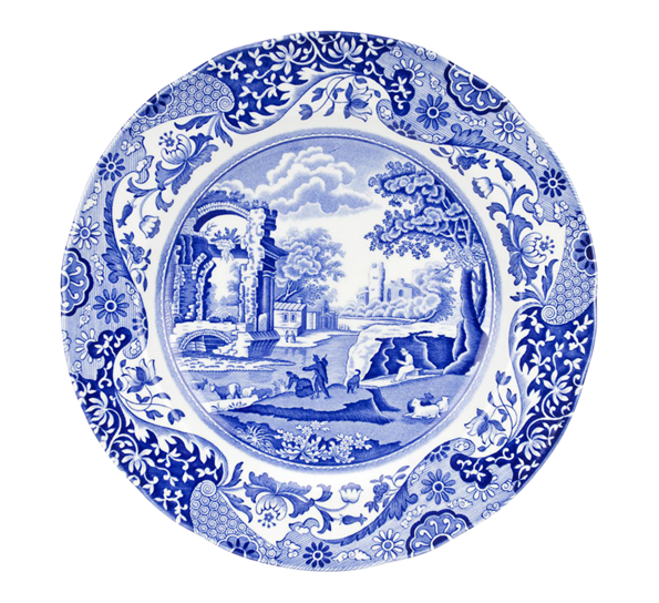 Blue Italian tallerken flat 27 cm fra Spode