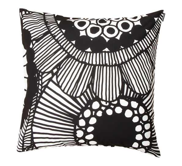 Siirtolapuutarha putetrekk 50x50 cm hvit sort fra Marimekko