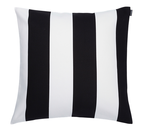 Juhlaraita putetrekk 50x50 cm hvit sort fra Marimekko