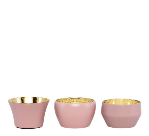 Kin lysestaker støvrosa 3-pk fra Skultuna