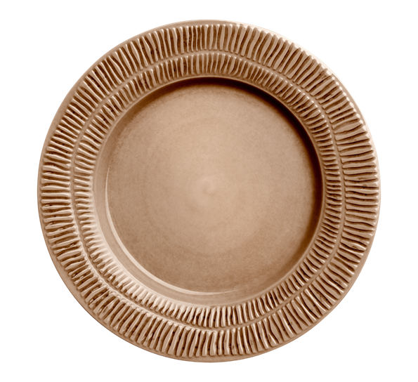 Stripes tallerken 28 cm cinnamon fra Mateus