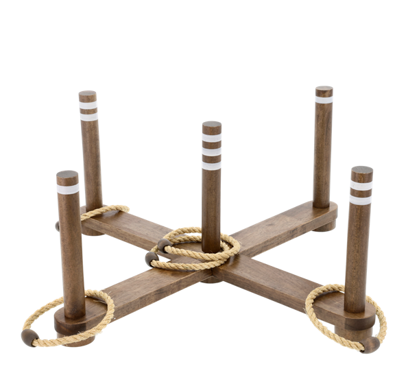 Ringspill 62x62x25 cm grått og brunt gummitre fra Moments of Play